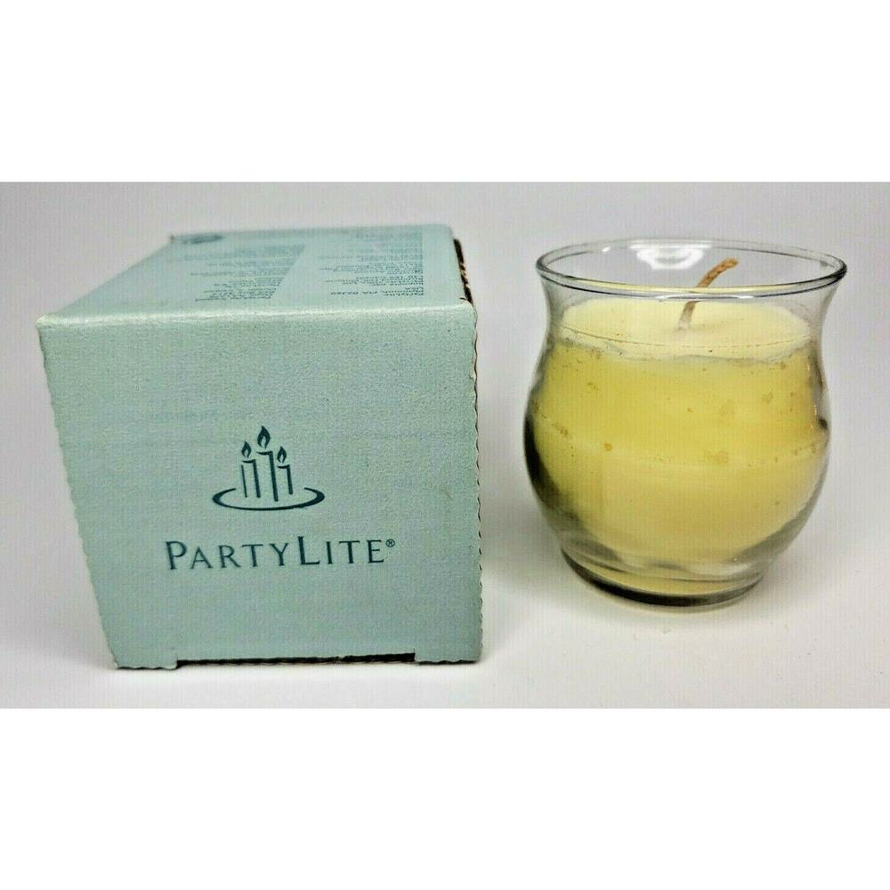 PartyLite Mini Barrel Glass Jar Candle 3.7oz Elderflower Springs P6D/G33109